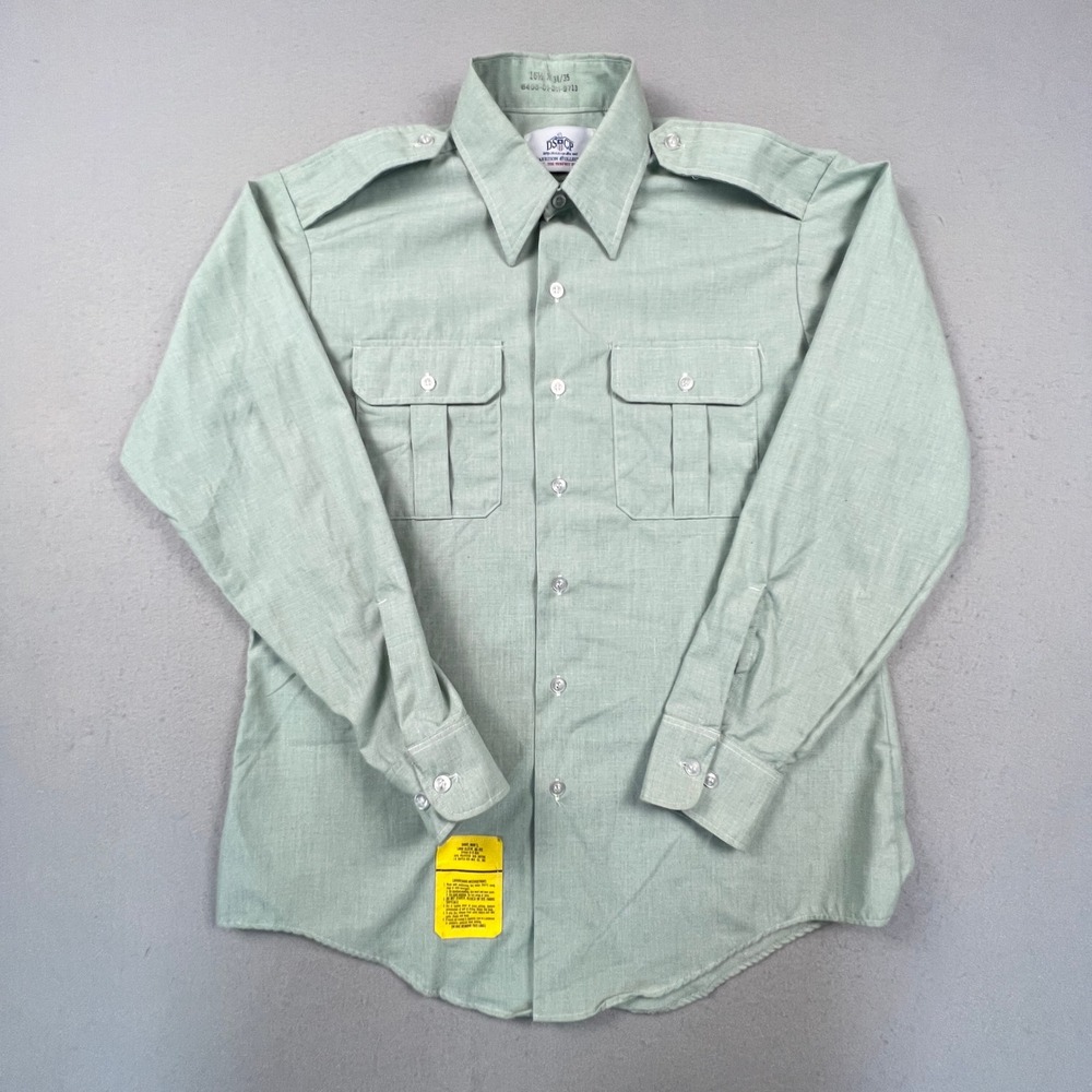 DSCP Military Dress Shirt Mens 16.5x34/35 Green AG-415 Garrison Utility Uniform